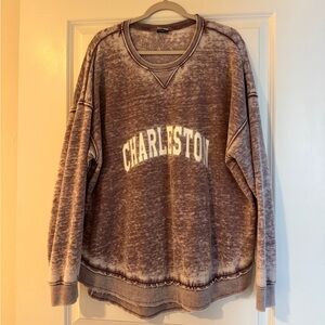 Distressed Maroon Charleston Sweatshirt